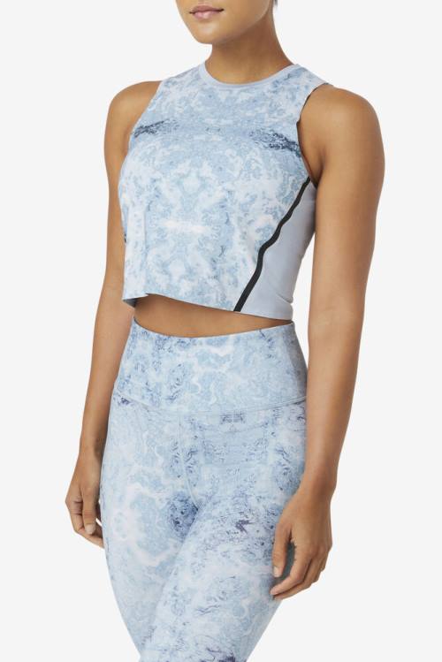 Fila Uplift Urheilulliset Crop Naisten Topit Sininen Mustat | Fila519MH