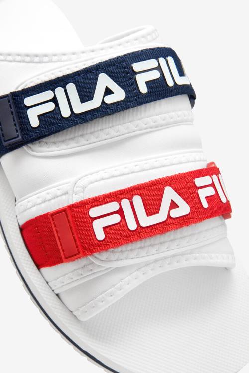 Fila Utility Miesten Rantasandaalit Valkoinen Laivastonsininen Punainen | Fila039LQ