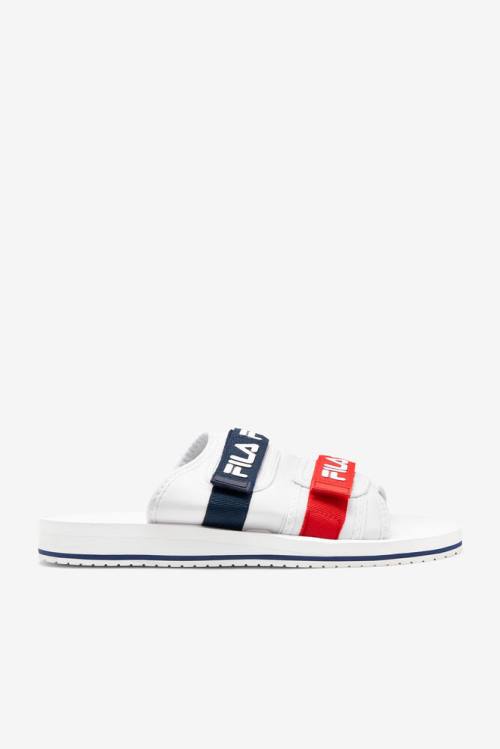 Fila Utility Miesten Rantasandaalit Valkoinen Laivastonsininen Punainen | Fila039LQ