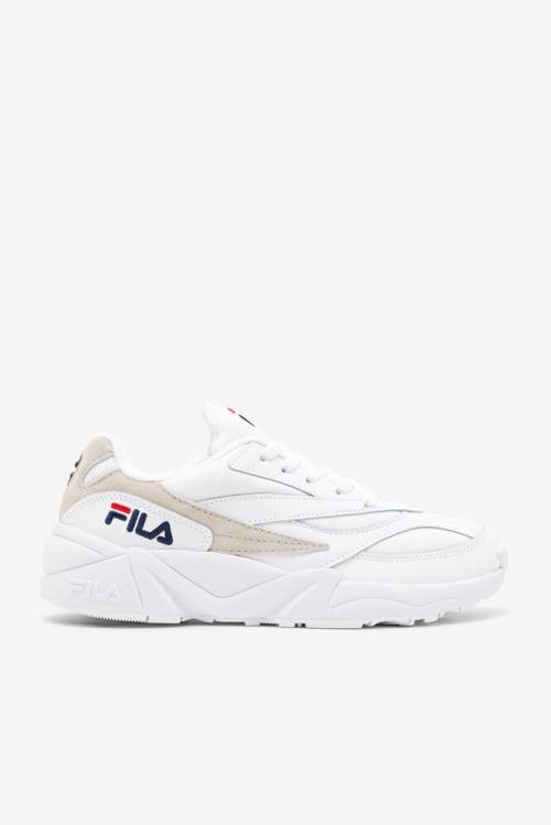 Fila V94m Miesten Tennarit Valkoinen Laivastonsininen Punainen | Fila754HY