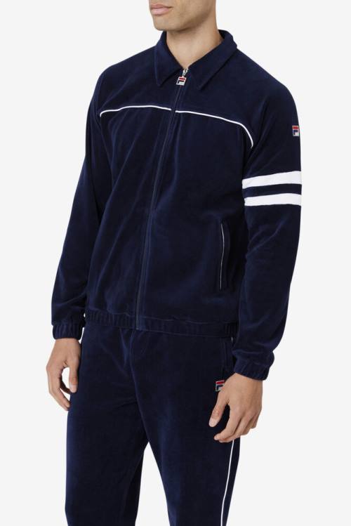 Fila Verdy Velour Miesten Takki Laivastonsininen Valkoinen | Fila283PF