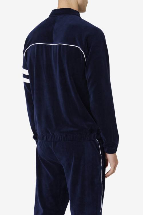 Fila Verdy Velour Miesten Takki Laivastonsininen Valkoinen | Fila283PF