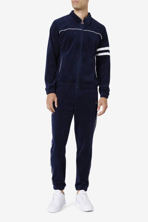Fila Verdy Velour Miesten Takki Laivastonsininen Valkoinen | Fila283PF