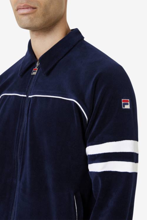 Fila Verdy Velour Miesten Takki Laivastonsininen Valkoinen | Fila283PF