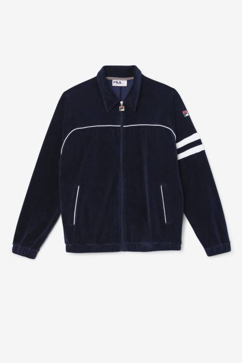 Fila Verdy Velour Miesten Takki Laivastonsininen Valkoinen | Fila283PF