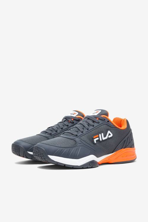Fila Volley Zone Miesten Tennarit Tummanharmaat Valkoinen Oranssi | Fila563KZ