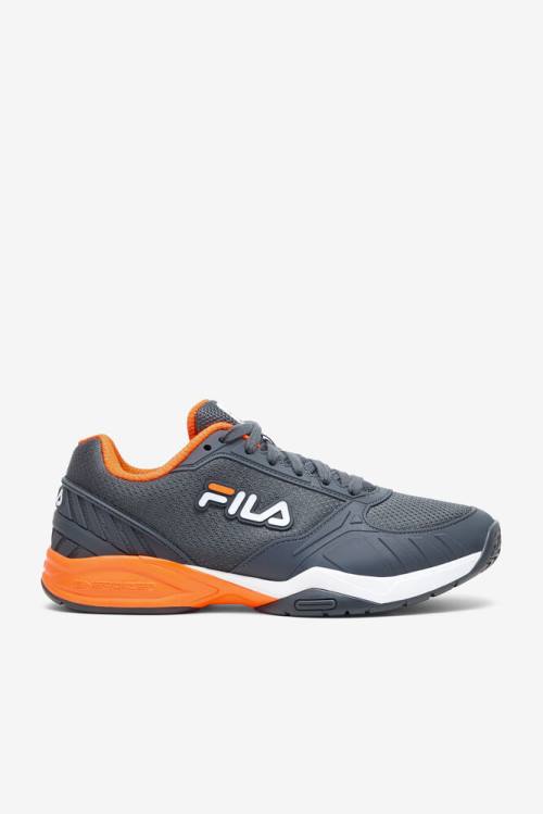 Fila Volley Zone Miesten Tennarit Tummanharmaat Valkoinen Oranssi | Fila563KZ