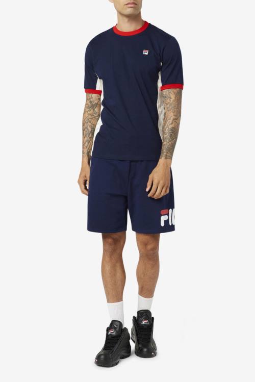 Fila Warner Tee Miesten T Paidat Laivastonsininen Valkoinen Punainen | Fila391BH