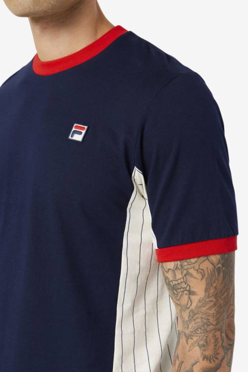 Fila Warner Tee Miesten T Paidat Laivastonsininen Valkoinen Punainen | Fila391BH