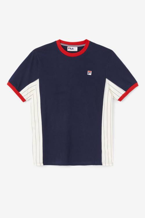 Fila Warner Tee Miesten T Paidat Laivastonsininen Valkoinen Punainen | Fila391BH