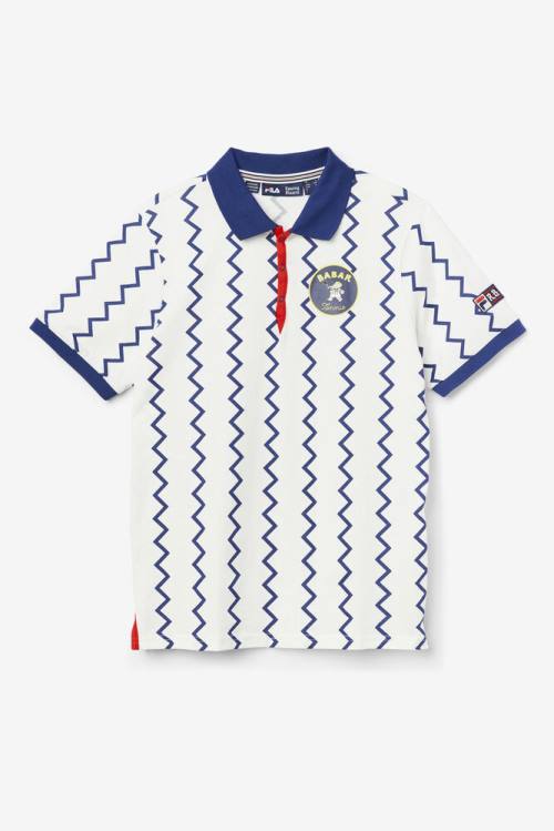 Fila X Rb Babar Guye Naisten Pikeepaita Valkoinen Sininen Punainen | Fila526AM