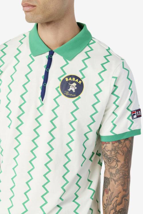 Fila X Rb Babar Guye Naisten Pikeepaita Valkoinen Syvä Minttu Sininen | Fila614PI
