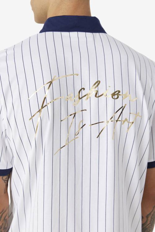 Fila X The Museum Bb1 Miesten Pikeepaita Valkoinen Laivastonsininen Punainen | Fila751RO