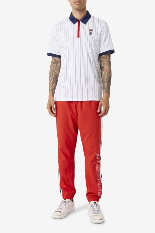 Fila X The Museum Bb1 Naisten Pikeepaita Valkoinen Laivastonsininen Punainen | Fila502VH