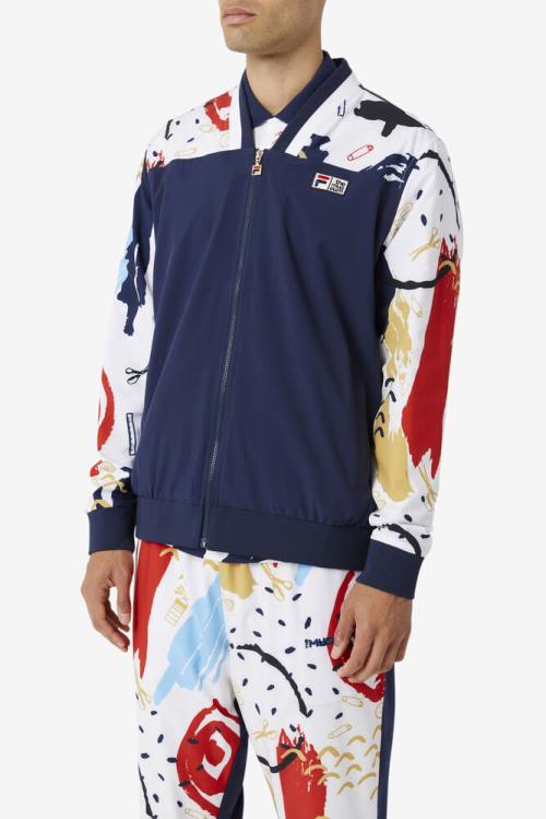 Fila X The Museum Printed Track Miesten Takki Laivastonsininen Valkoinen Punainen | Fila251XH
