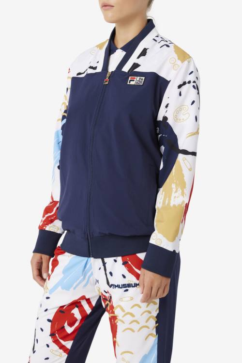 Fila X The Museum Printed Track Miesten Takki Laivastonsininen Valkoinen Punainen | Fila251XH