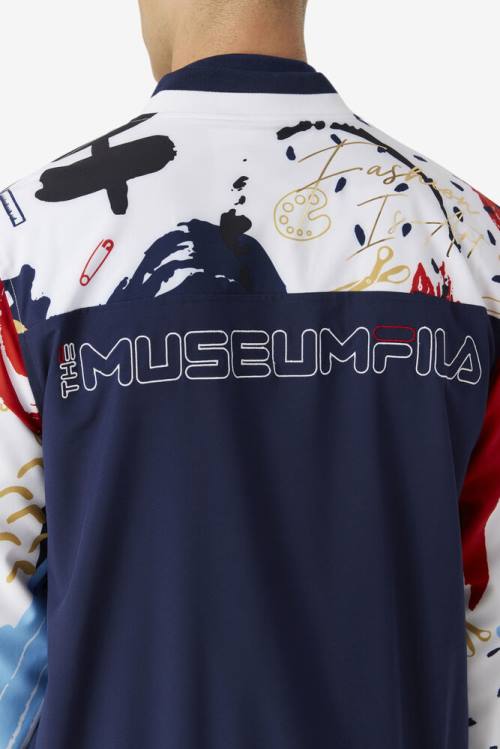 Fila X The Museum Printed Track Miesten Takki Laivastonsininen Valkoinen Punainen | Fila251XH