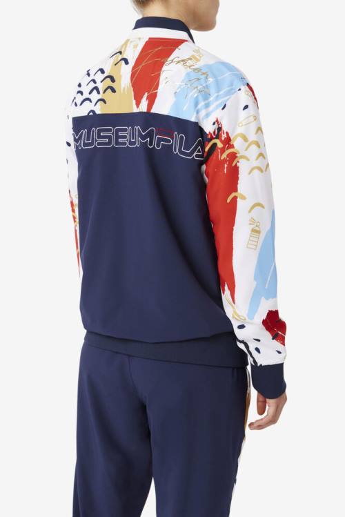Fila X The Museum Printed Track Miesten Takki Laivastonsininen Valkoinen Punainen | Fila251XH