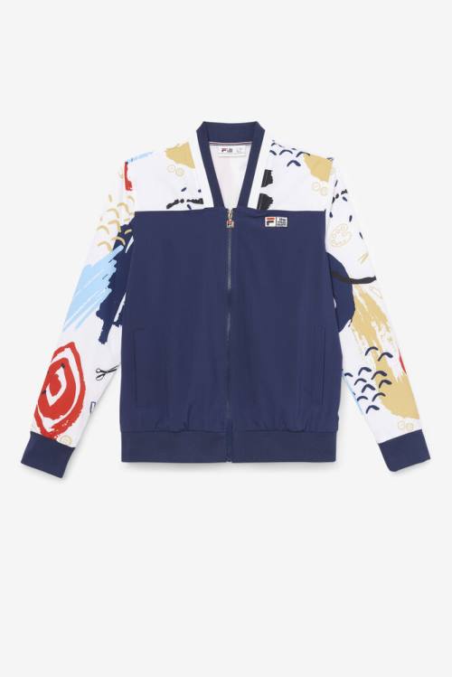 Fila X The Museum Printed Track Miesten Takki Laivastonsininen Valkoinen Punainen | Fila251XH