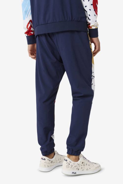 Fila X The Museum Printed Track Miesten Housut Laivastonsininen Valkoinen Punainen | Fila460QR
