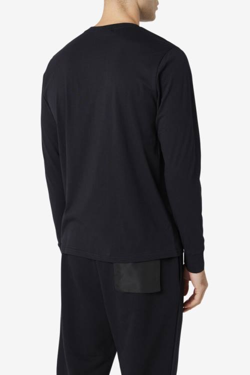 Fila Yenisei Long Sleeve Tee Miesten T Paidat Mustat | Fila917QI