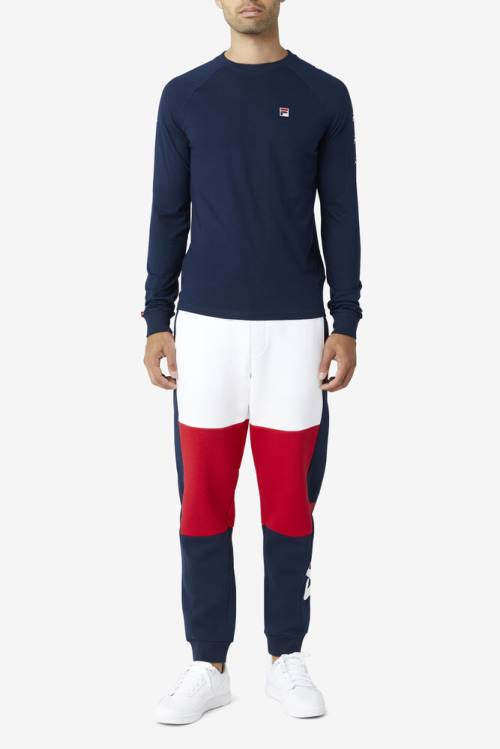 Fila Zubby Long Sleeve Tee Miesten T Paidat Laivastonsininen Punainen Valkoinen | Fila306OQ