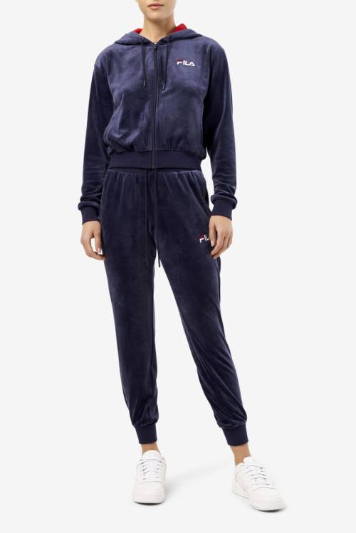 Fila Zura Velour Jogger Naisten Housut Laivastonsininen | Fila483XA