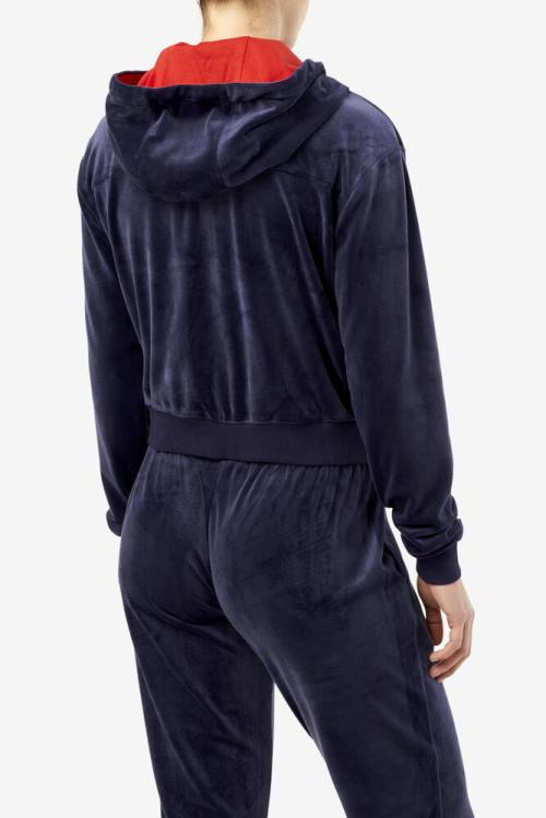 Fila Zura Velour Naisten Takki Laivastonsininen | Fila860KJ