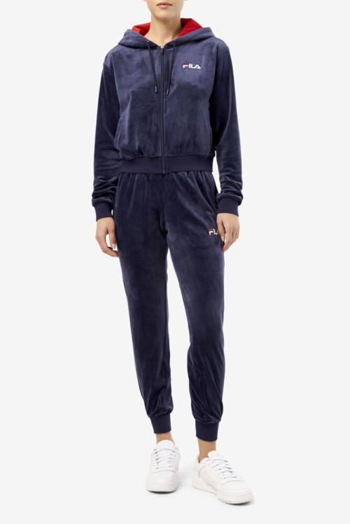 Fila Zura Velour Naisten Takki Laivastonsininen | Fila860KJ