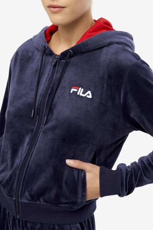 Fila Zura Velour Naisten Takki Laivastonsininen | Fila860KJ