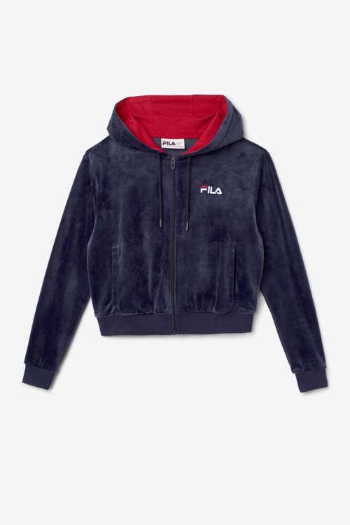 Fila Zura Velour Naisten Takki Laivastonsininen | Fila860KJ
