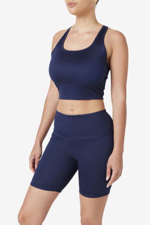 Fila Zuri Reversible Crop Tank Naisten Topit Laivastonsininen | Fila719JP